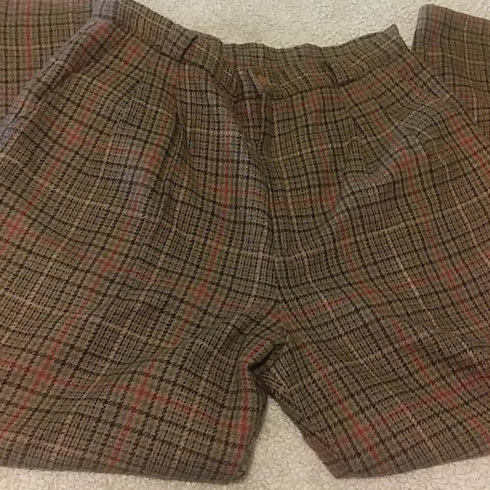 High waisted plaid pants